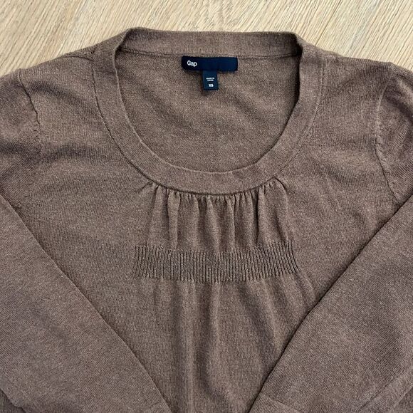 Gap Brown Sweater with Ruching Detail on Front (XS) - Picture 2 of 4